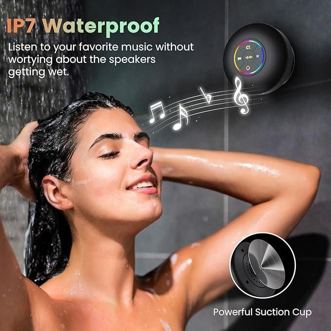 AquaBeats™ – LED Bluetooth Shower Speaker|Large Suction Cup Waterproof Bluetooth Speaker