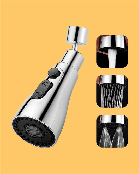 SmartSpout™ – 3 Modes Kitchen Sink Faucet,Flexible Tap Extension | Rotate, Rinse & Save Water | Easy Fit for Any Sink